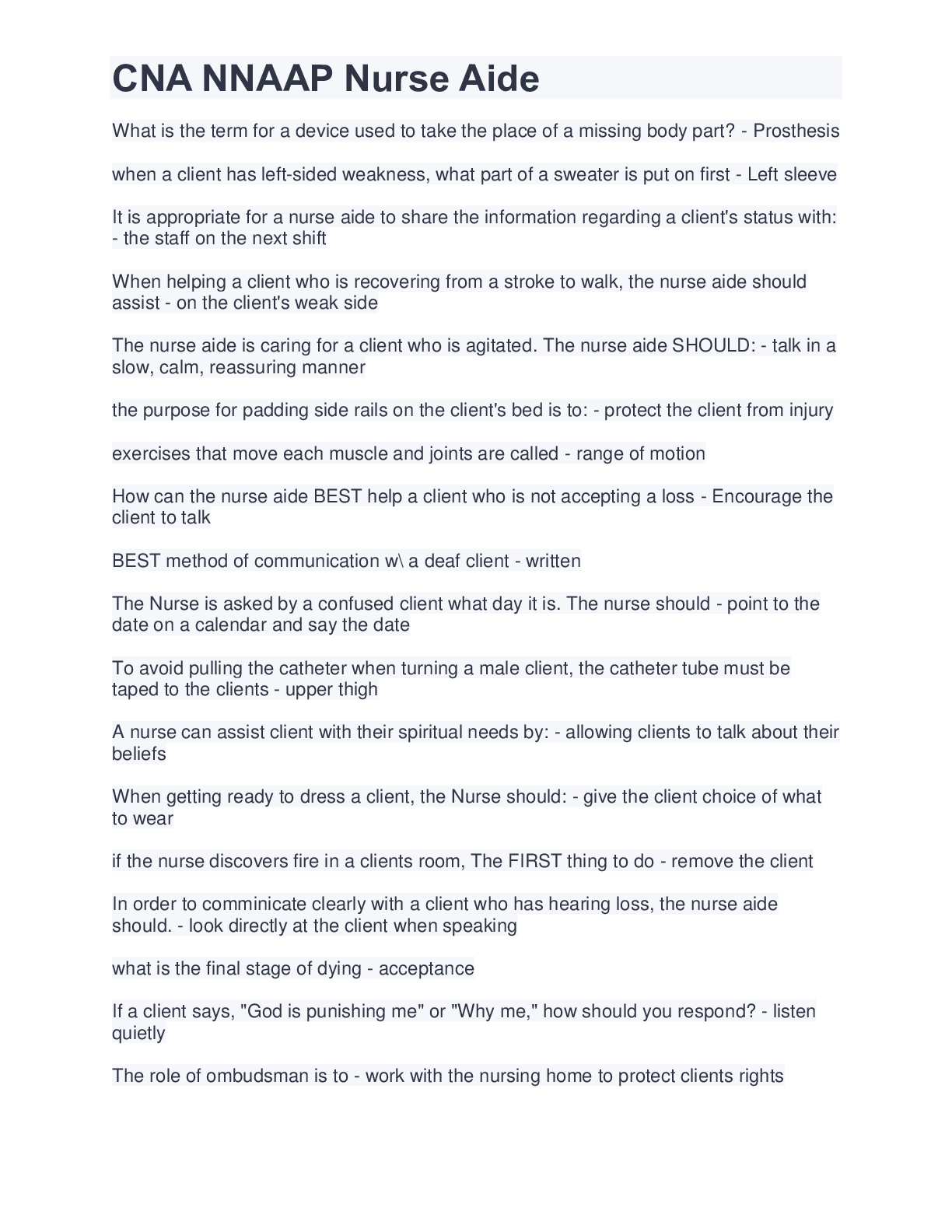 Preview image of CNA NNAAP Nurse Aide document